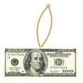 Hundred Dollar Bill Ornament w/ Clear Mirrored Back (10 Square Inch)